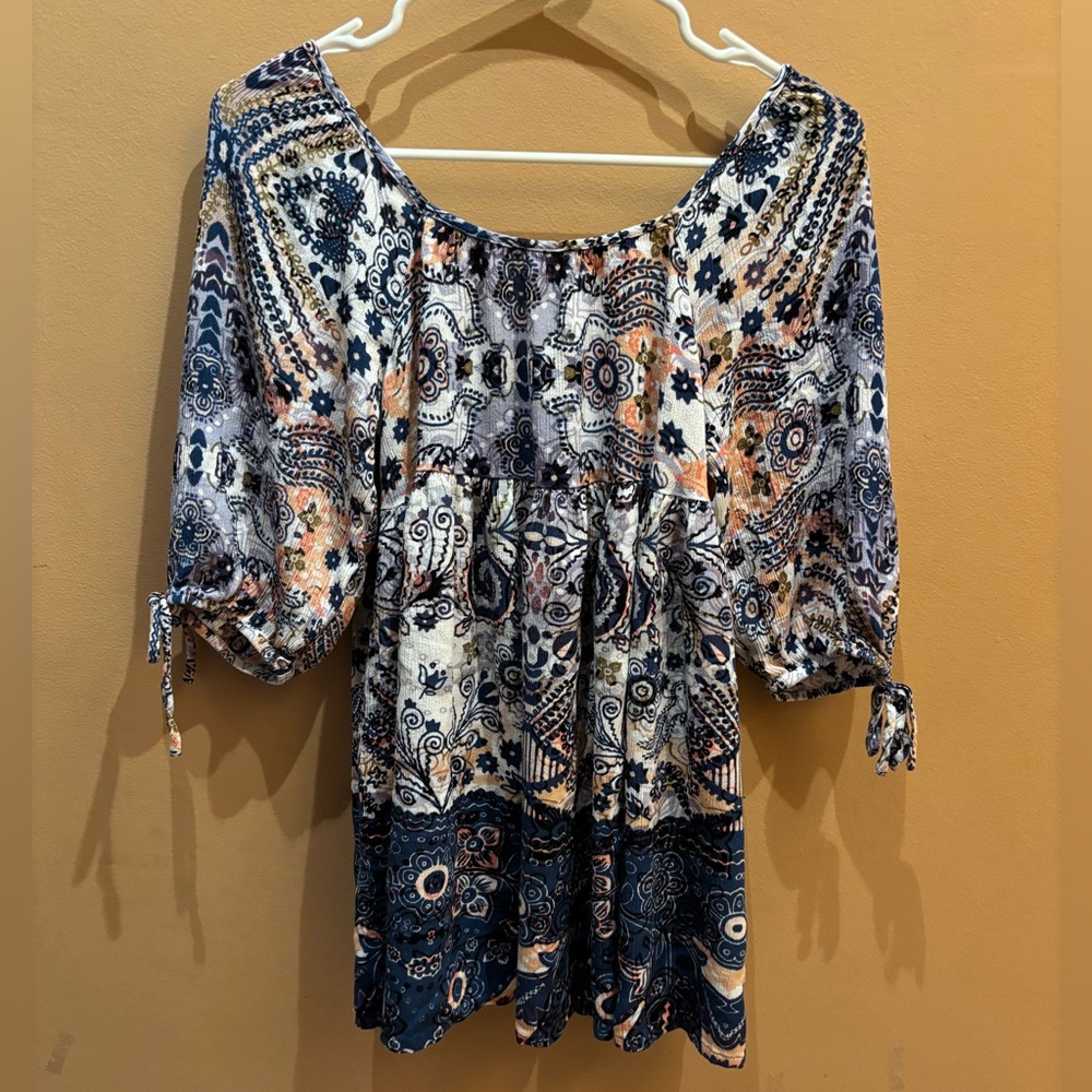 Princess Vera Wang boho babydoll dress  paisley floral pattern Size XS